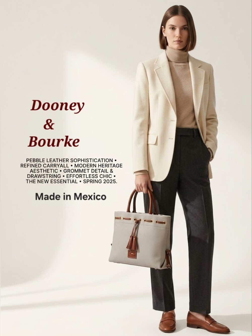Dooney & Bourke Vintage Pebble Grain Tassel Tote NWOT *Made In Mexico - Picture 2 of 16